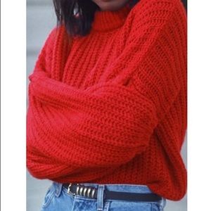 Forever 21 red balloon sleeve sweater